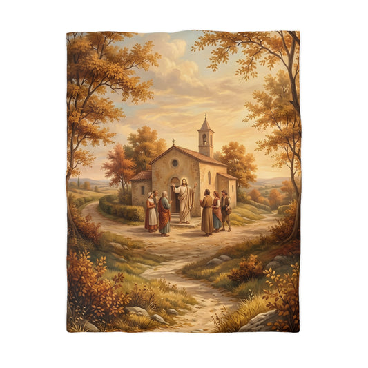 “Sanctuary in Serenity - Autumn's Golden Embrace” - Duvet Cover