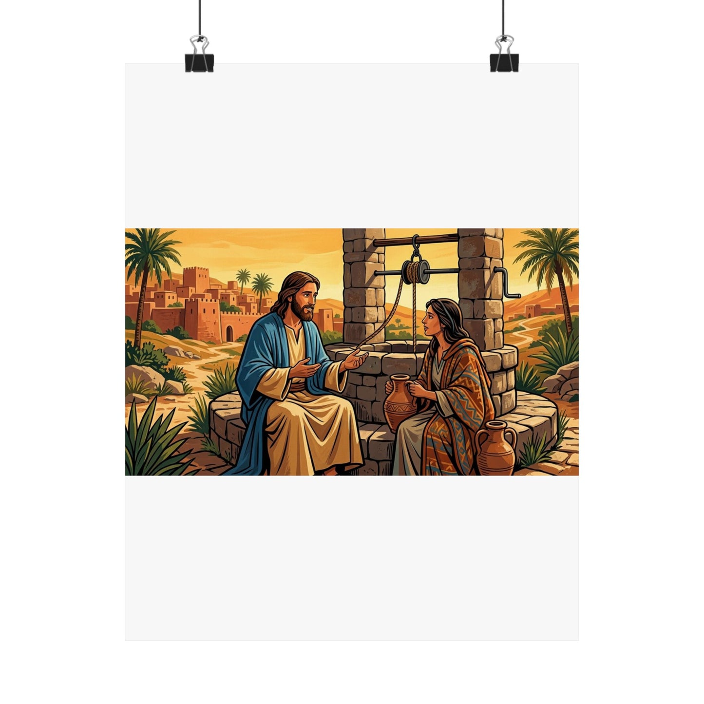 “Living Water - Jesus and the Woman at the Well” - Poster
