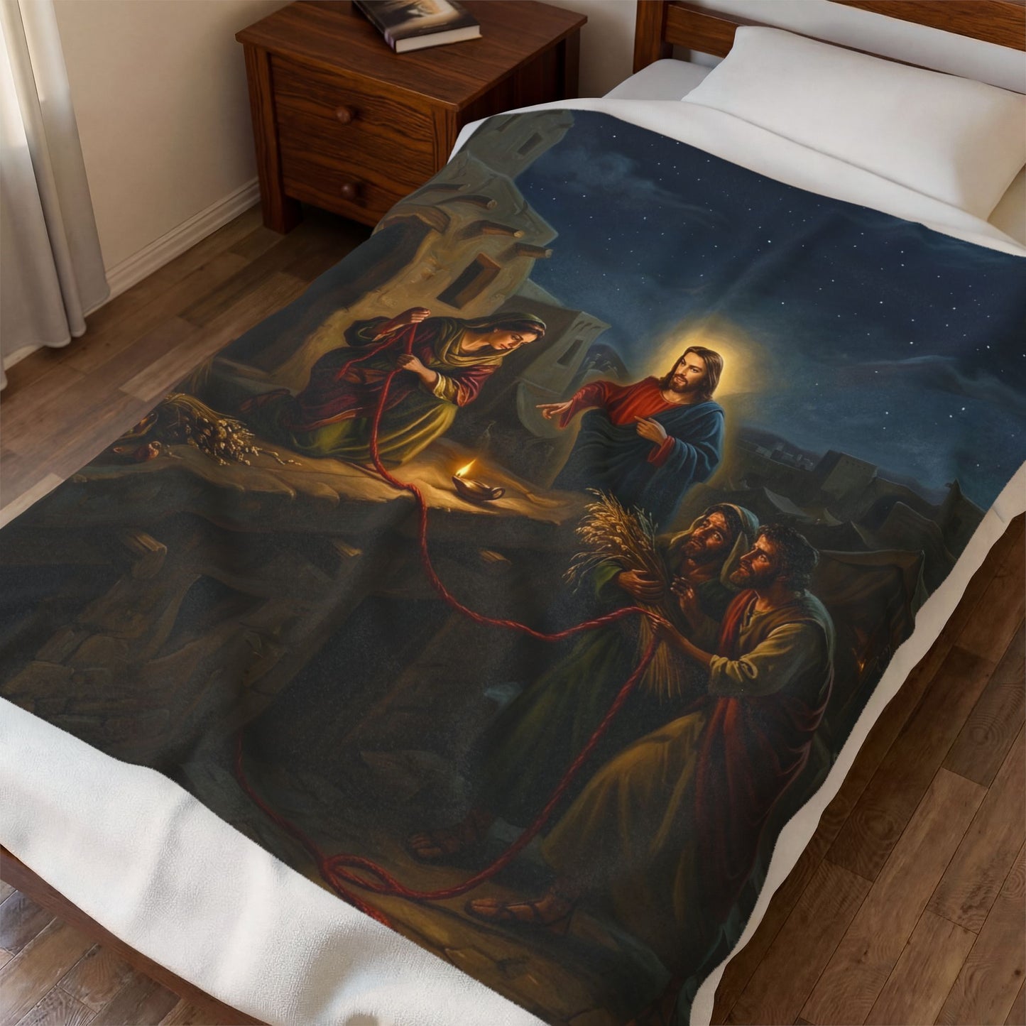 “Scarlet Cord - Rahab and the Spies” - Plush Blanket