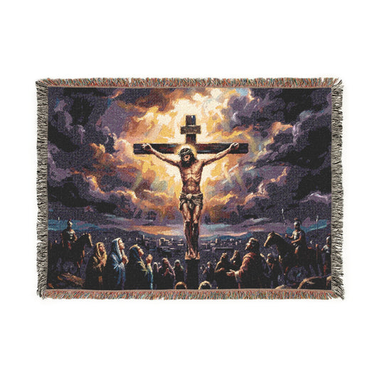 “It Is Finished - The Crucifixion at Calvary” - Woven Blanket