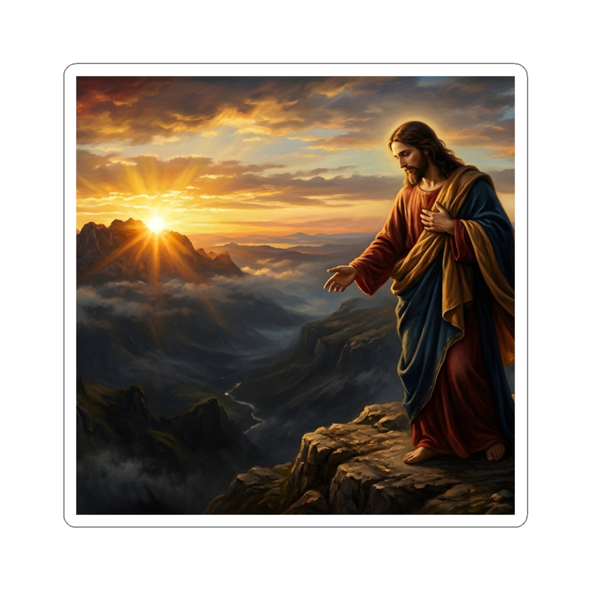 “Joy Comes in the Morning - Sunrise Over Dark Valley” - Sticker
