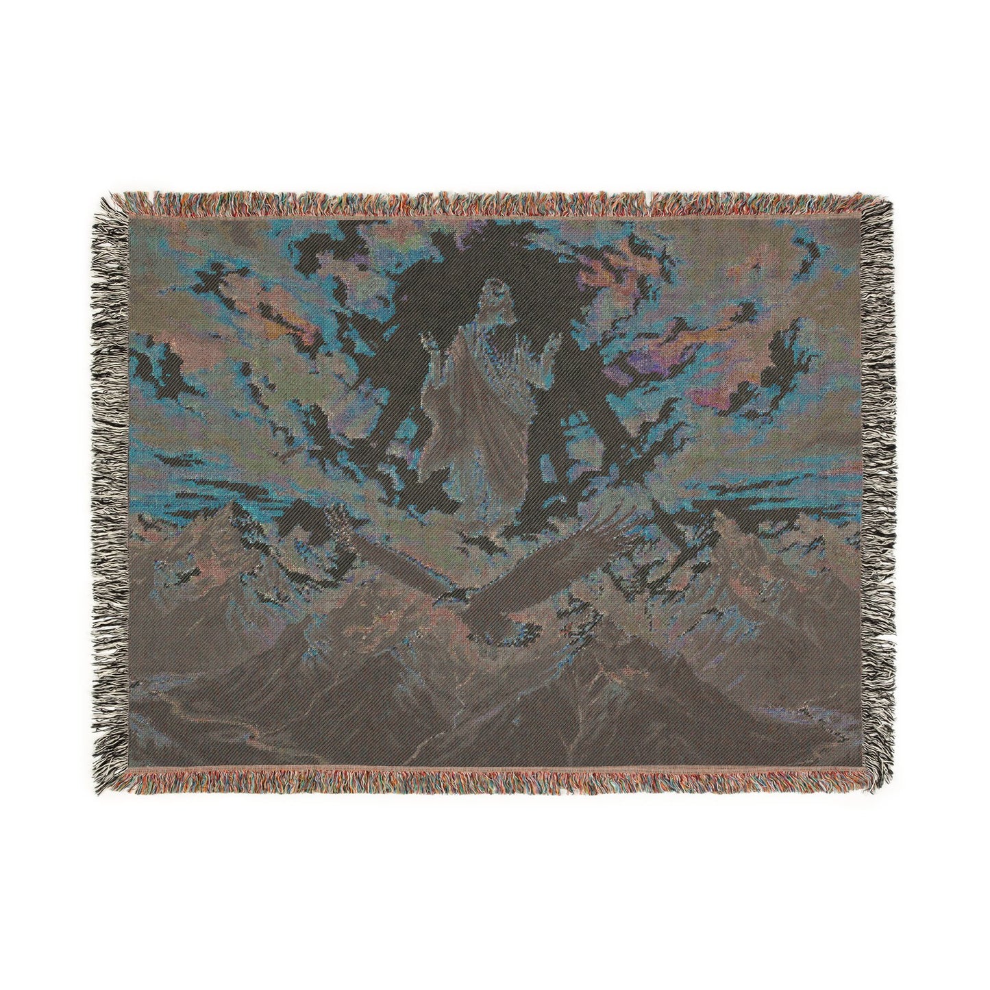 “Soaring Like Eagles - Hope in the Lord Over Mountains” - Woven Blanket