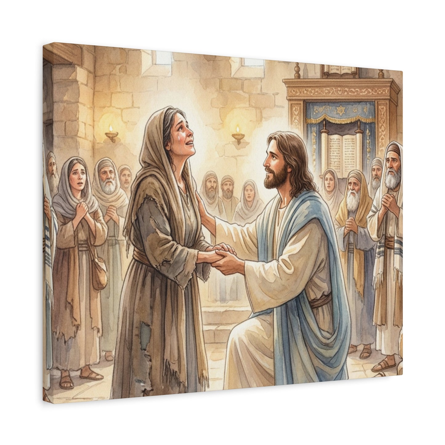 “Released - Jesus Heals the Bent Woman” - Canvas Art