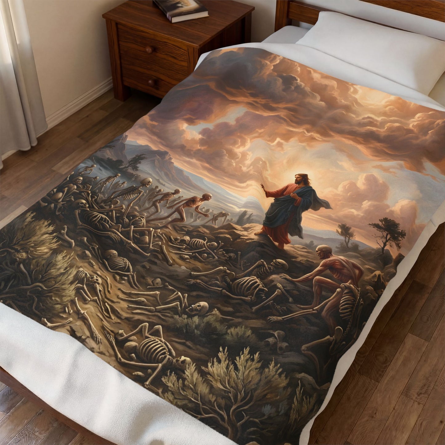 “Valley of Dry Bones - Ezekiel 37 Resurrection” - Plush Blanket