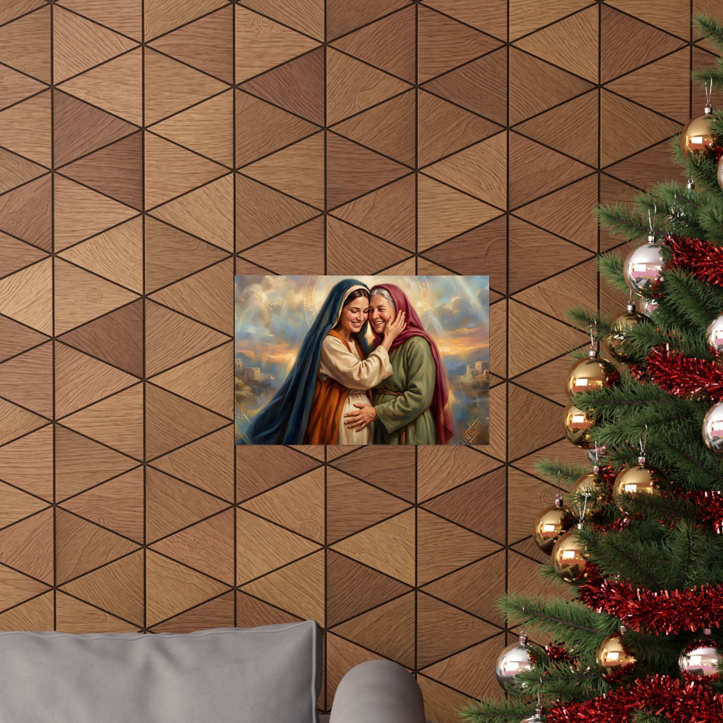 “Blessed Among Women - Mary and Elizabeth Embrace” - Poster