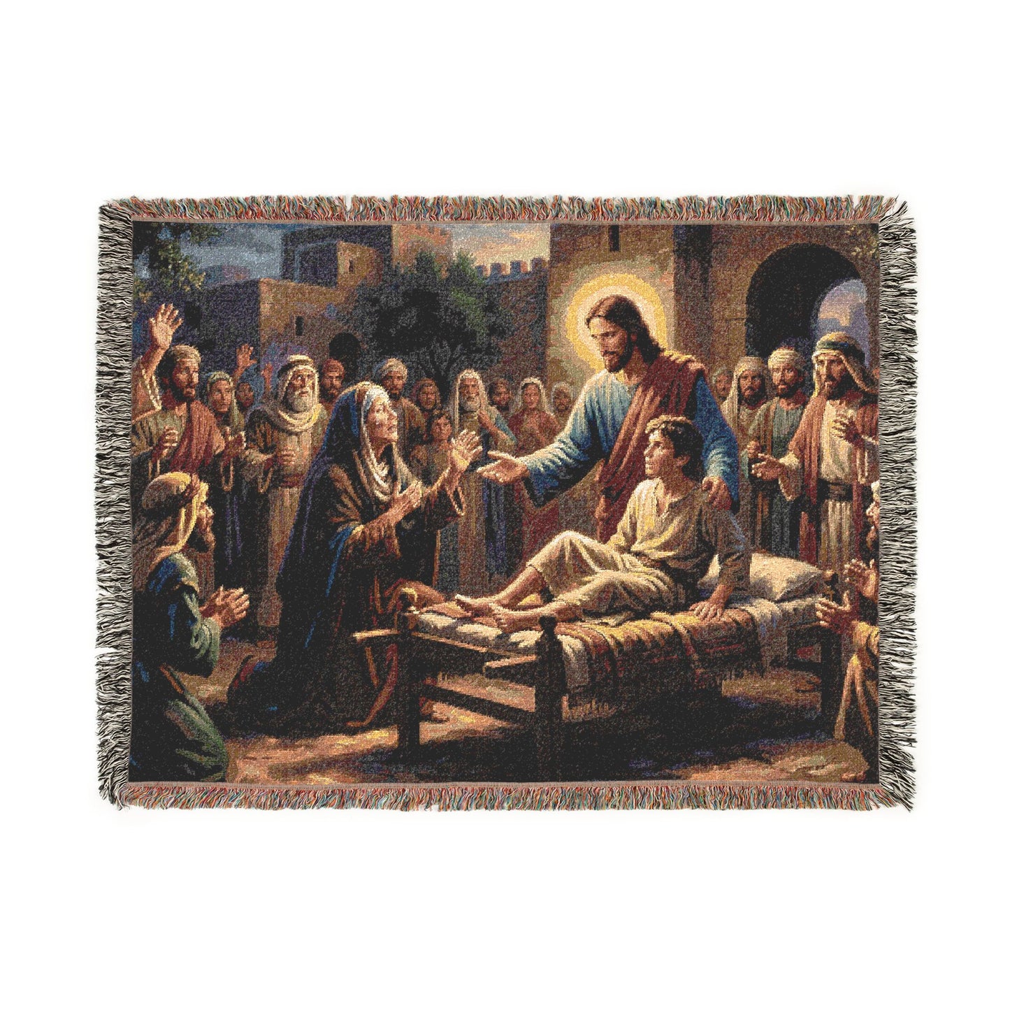“Arise, Young Man - Resurrection at Nain” - Woven Blanket