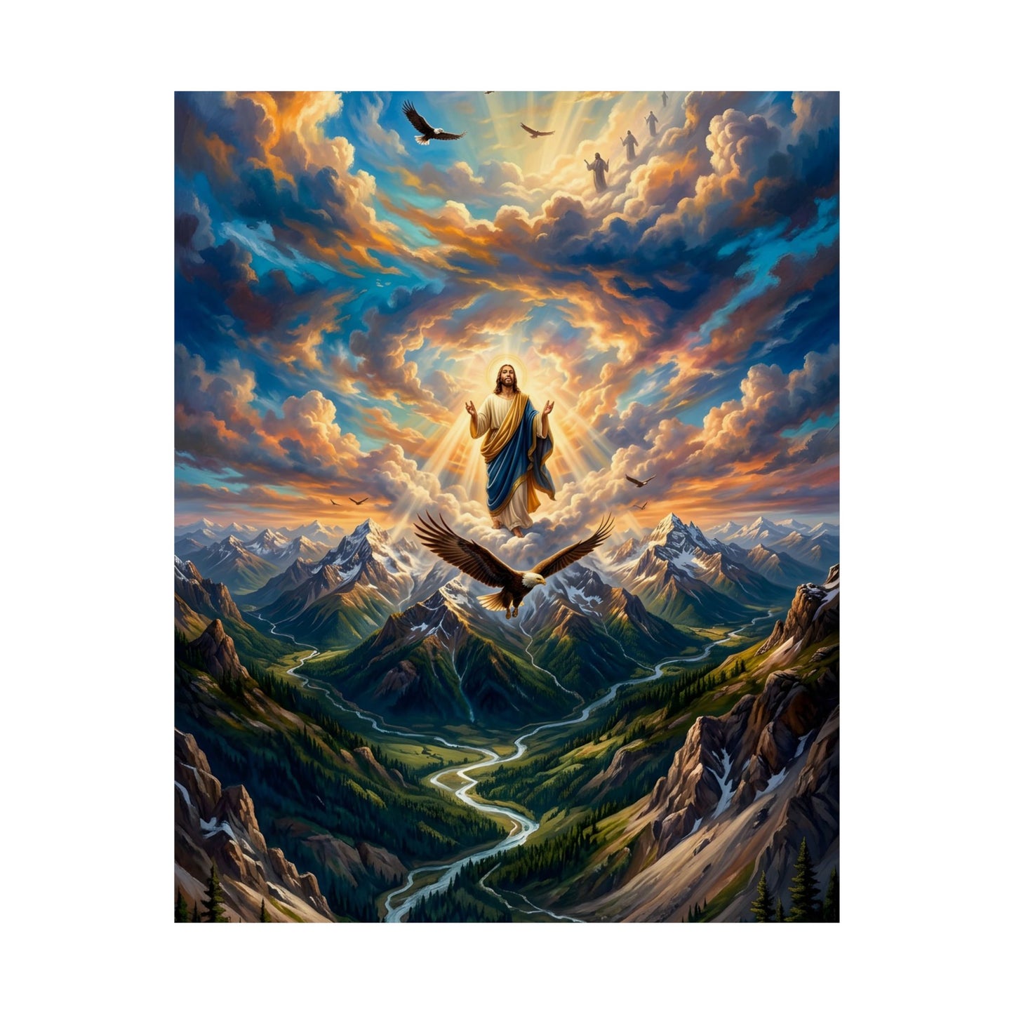 “Soaring Like Eagles - Hope in the Lord Over Mountains” - Poster