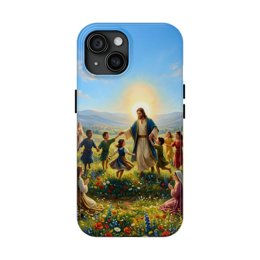 “Joy Overflowing - Children Dancing in the Meadow” - Phone Case