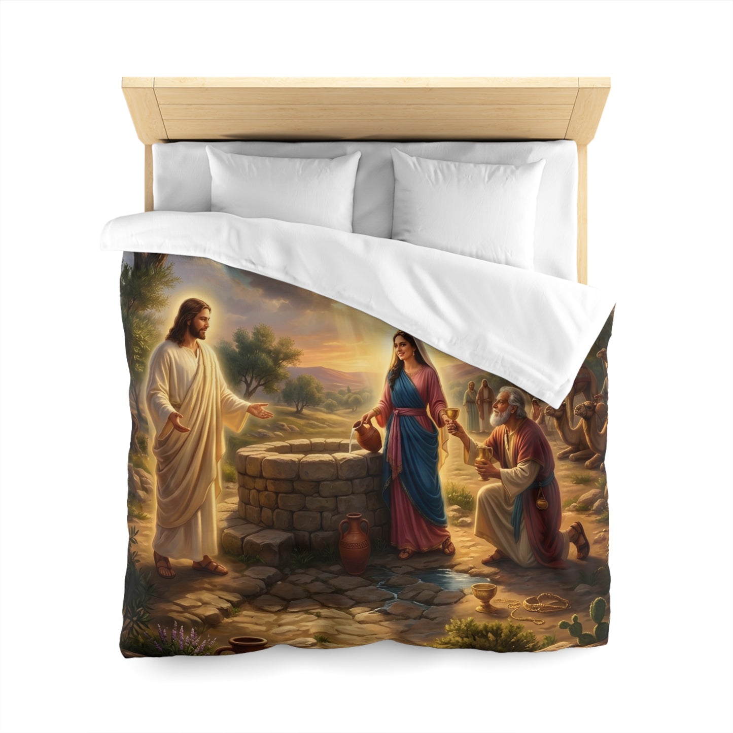 “Providence Unveiled - Rebekah at the Well” - Duvet Cover