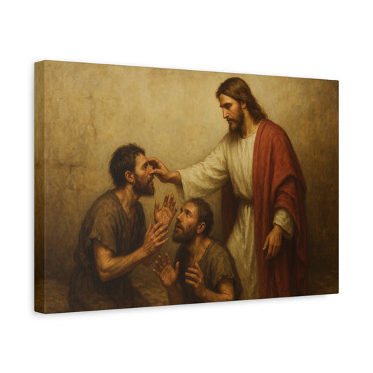 “According to Your Faith – Jesus Heals Two Blind Men” - Canvas Art