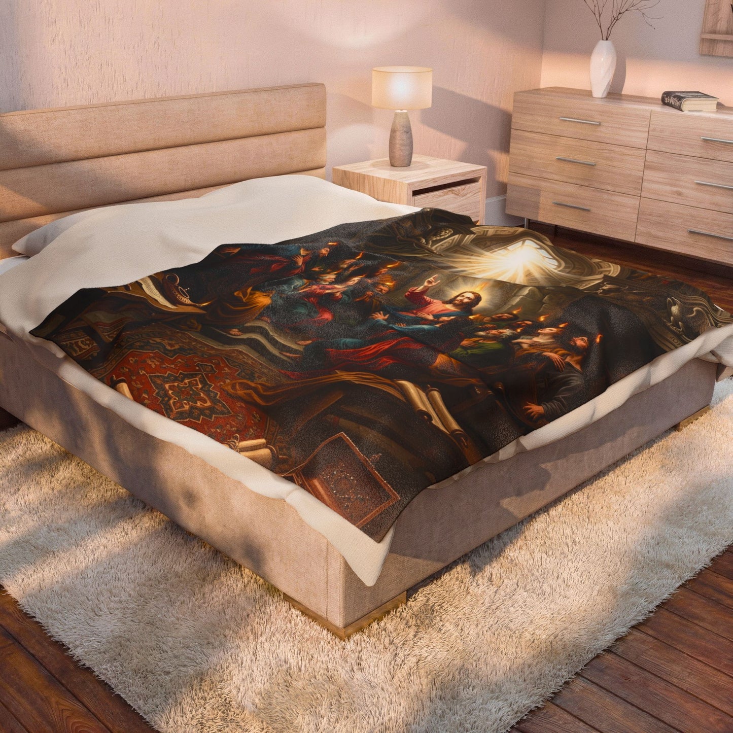 “Tongues of Fire - The Pentecost Outpouring” - Plush Blanket