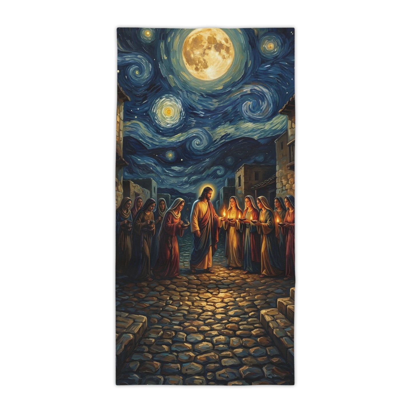 “Be Ready - Ten Virgins in Midnight Darkness” - Beach Towel