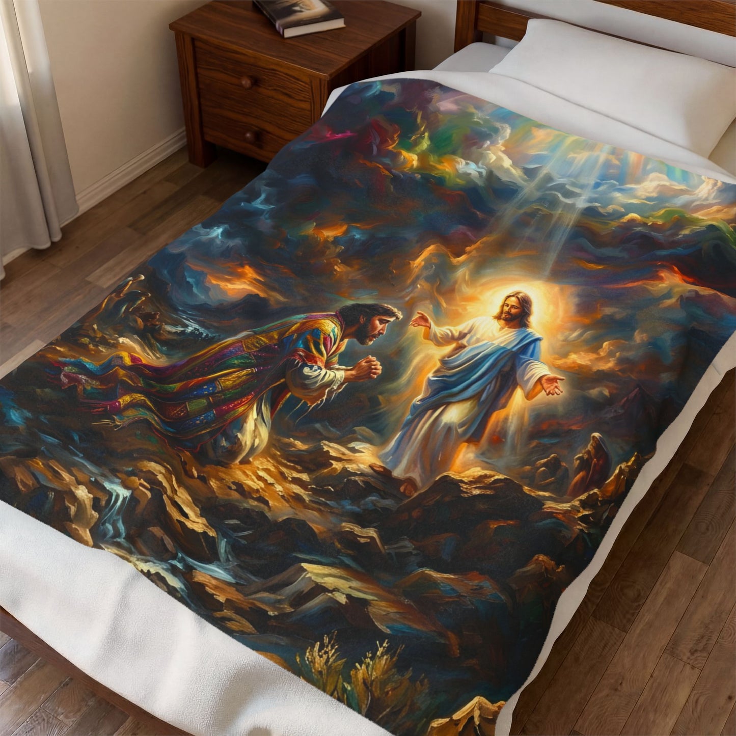 “Coat of Many Colors - Joseph's Enduring Faith” - Plush Blanket