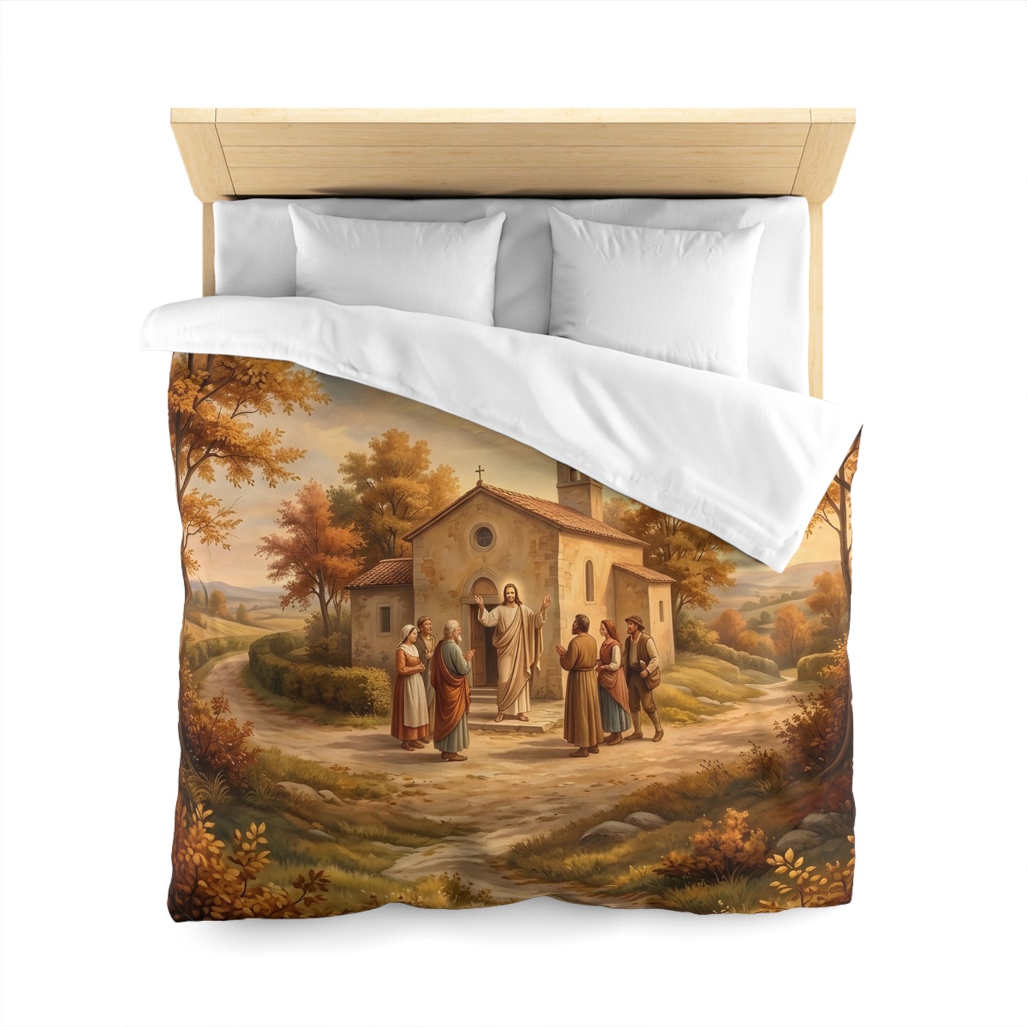 “Sanctuary in Serenity - Autumn's Golden Embrace” - Duvet Cover