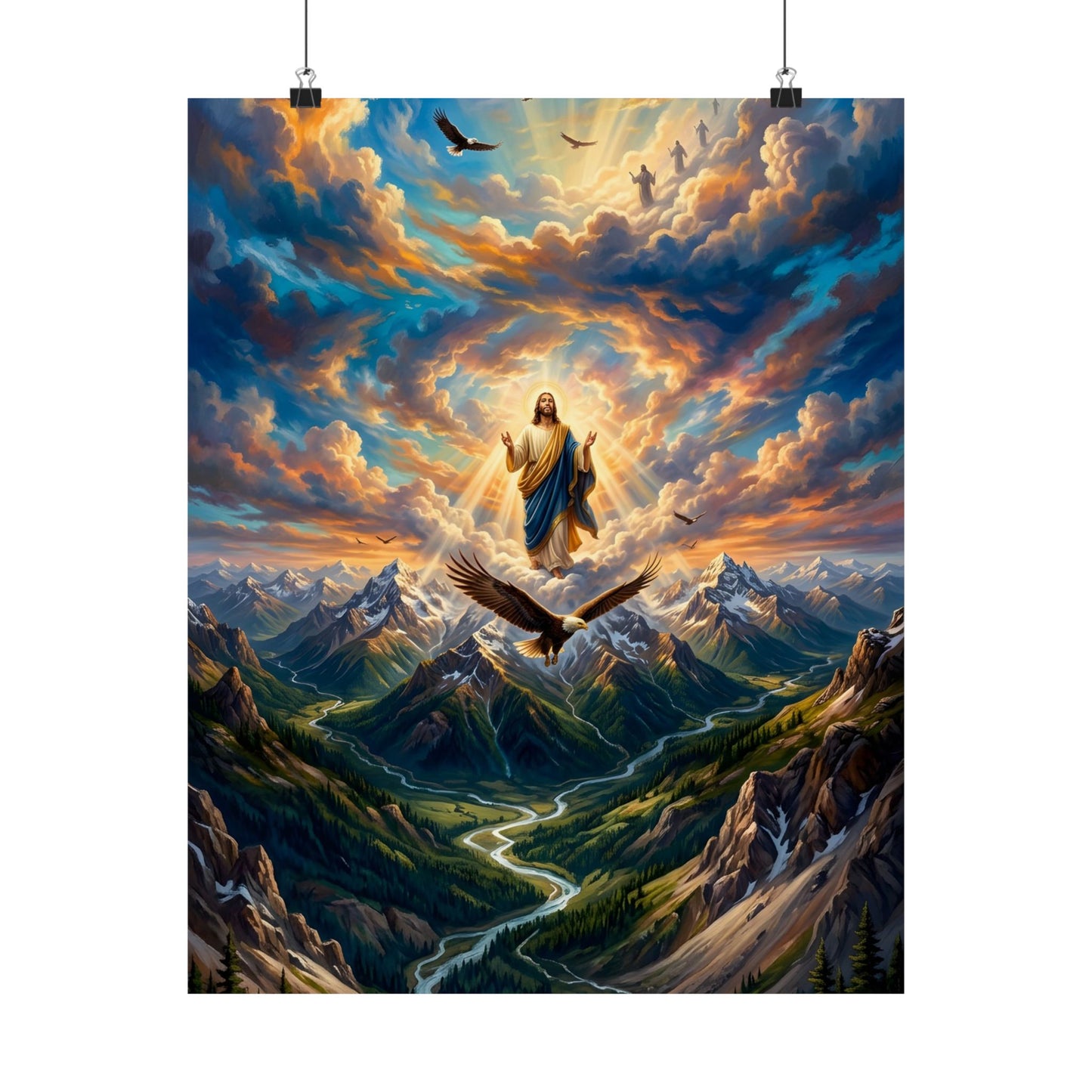 “Soaring Like Eagles - Hope in the Lord Over Mountains” - Poster