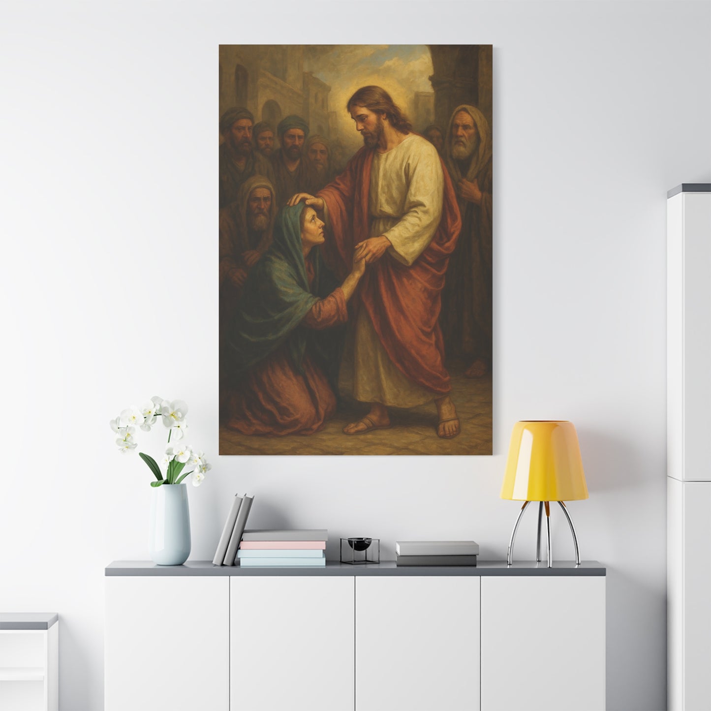 “Daughter, Be Made Whole – Jesus Heals the Woman with the Issue of Blood” - Canvas Art