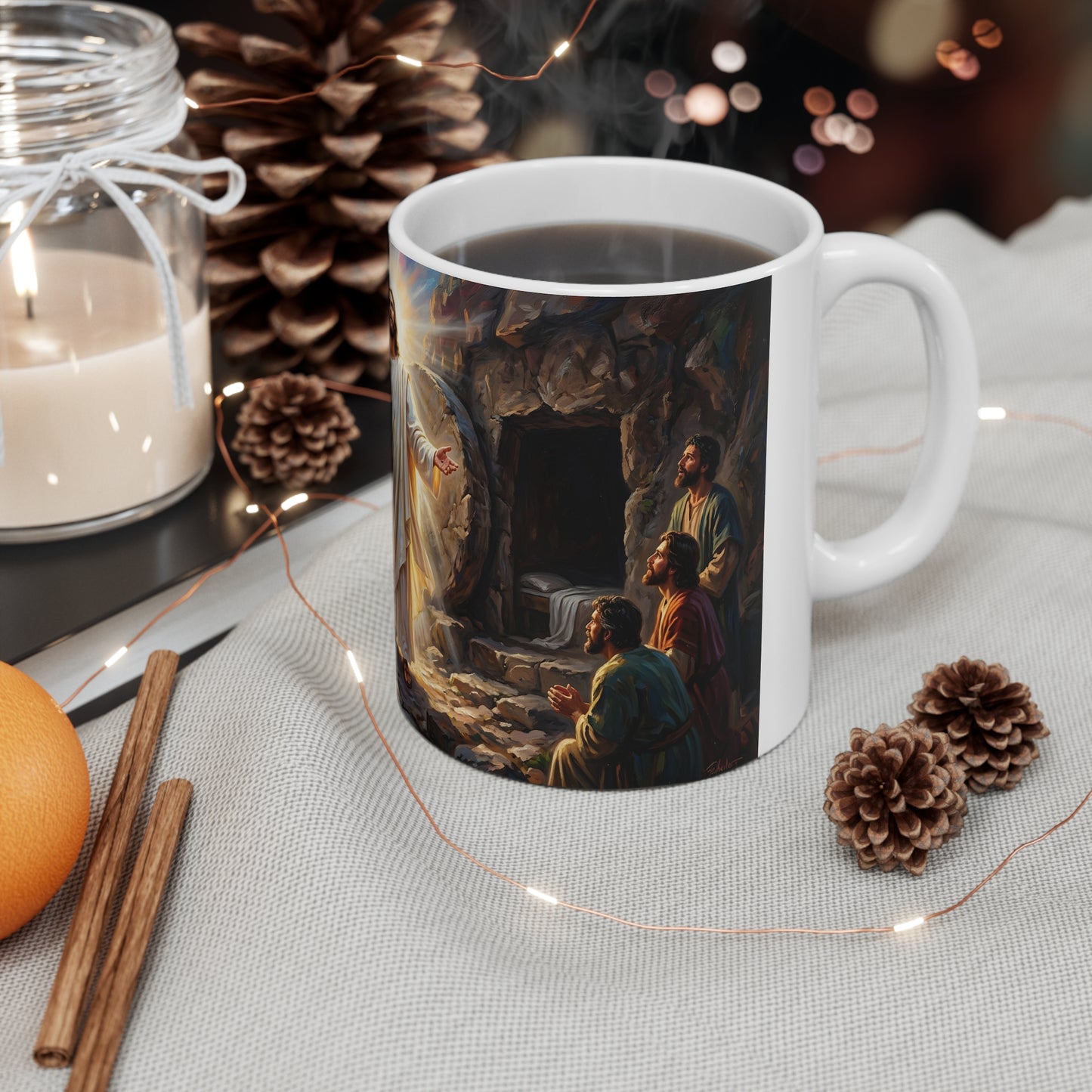 “He Is Risen - The Empty Tomb at Dawn” - Coffee Mug