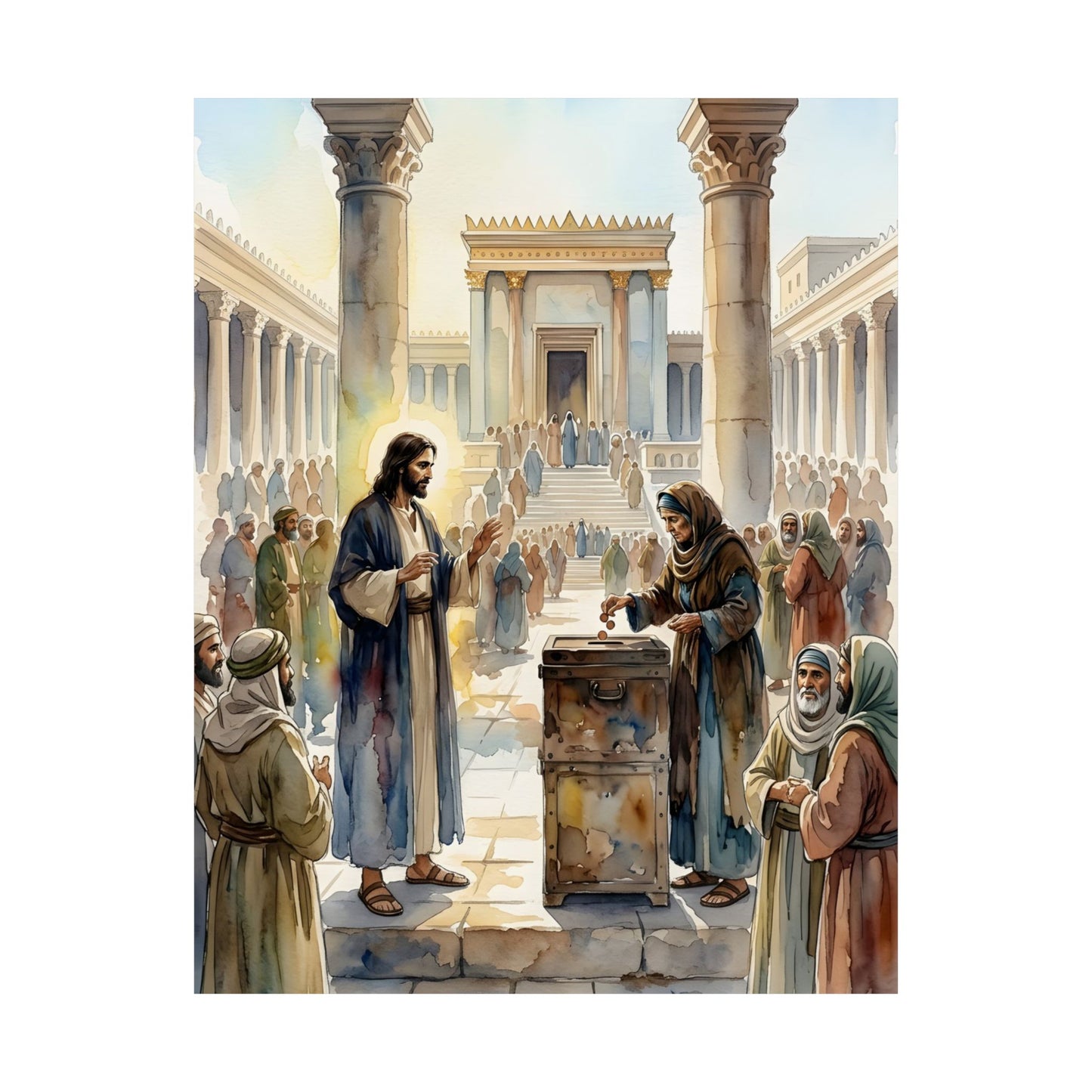 “Her Offering - The Widow's Mite at the Temple” - Poster