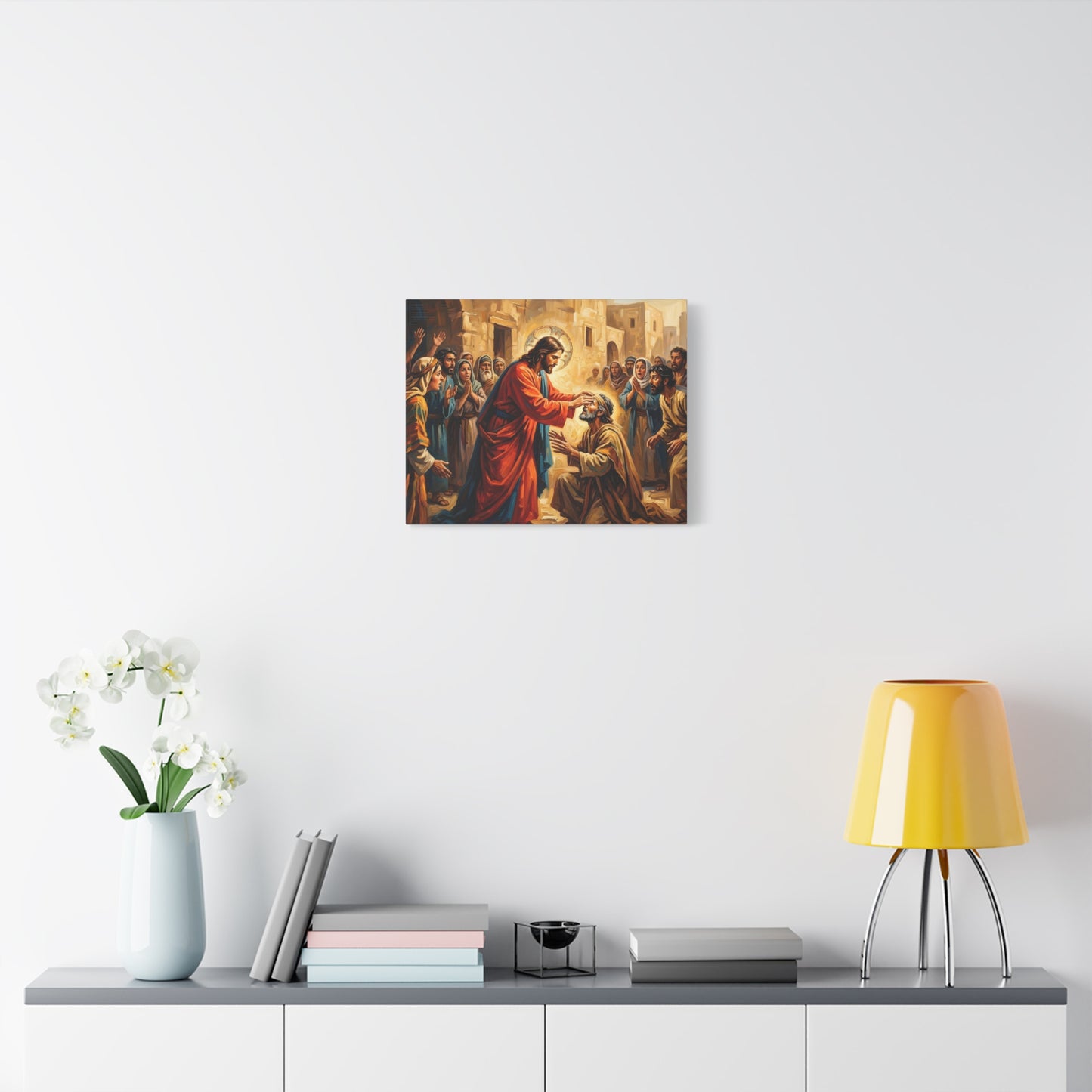 “He Opened My Eyes - Jesus Heals the Blind Man” - Canvas Art