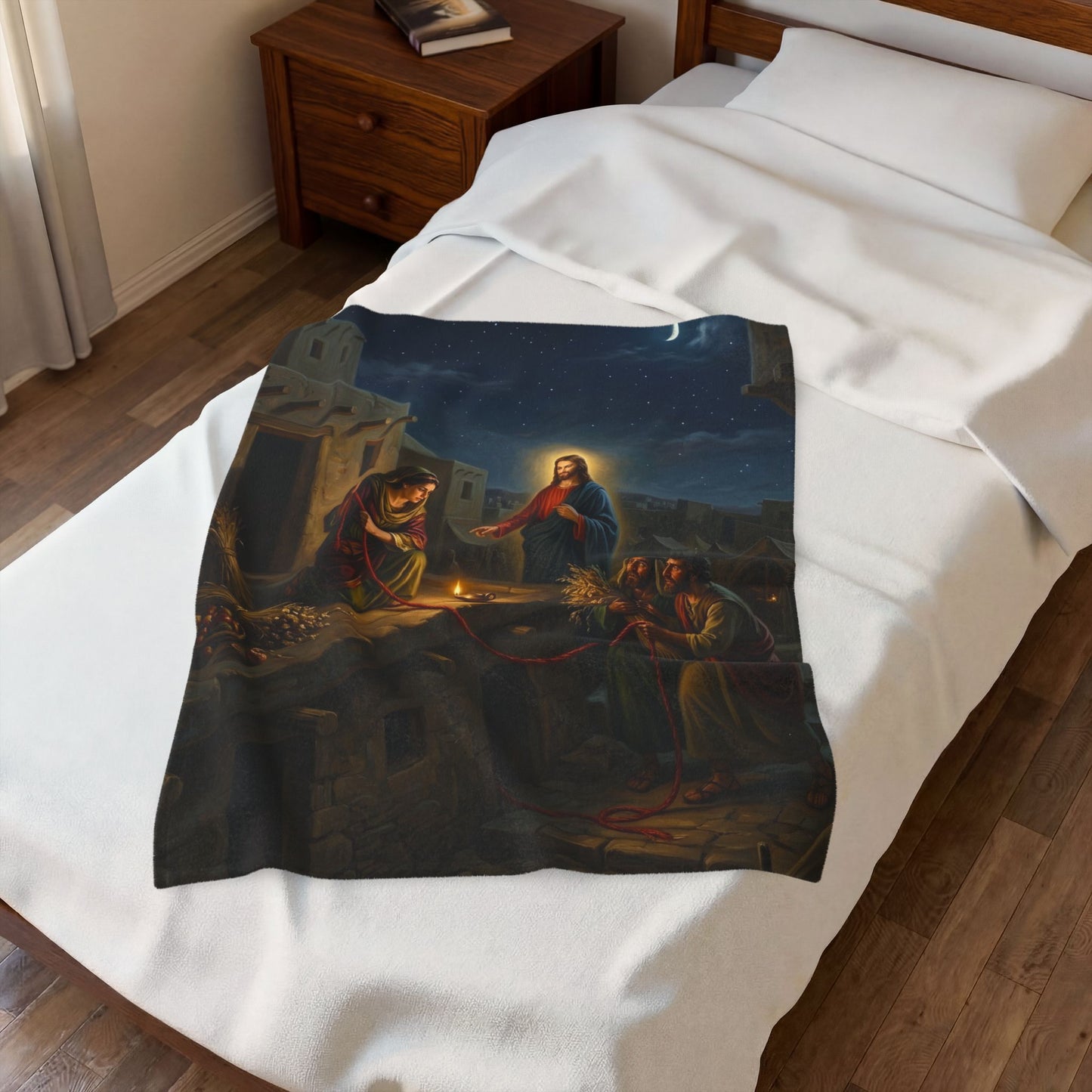 “Scarlet Cord - Rahab and the Spies” - Plush Blanket