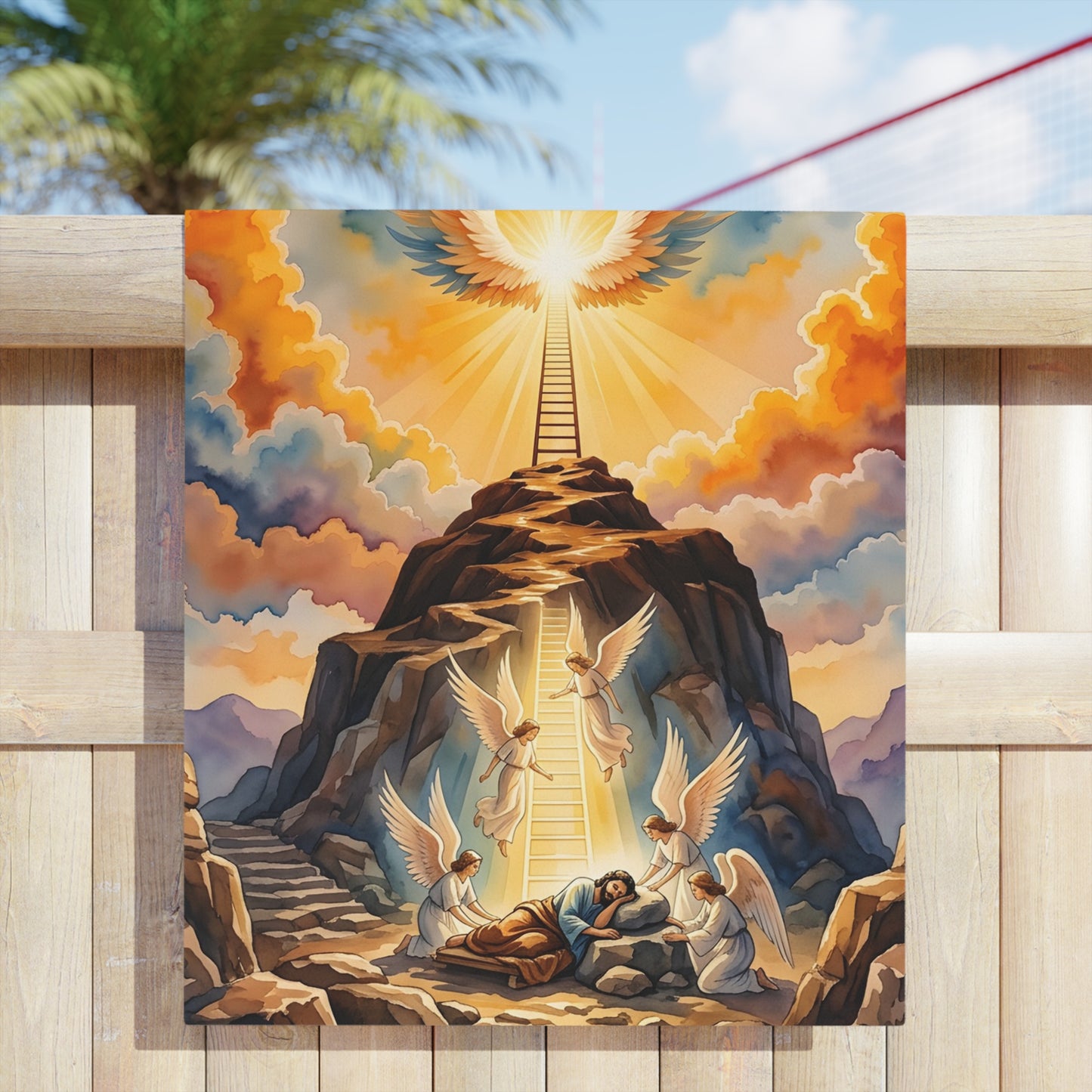 “Jacob's Gate - Angels Ascending and Descending” - Beach Towel