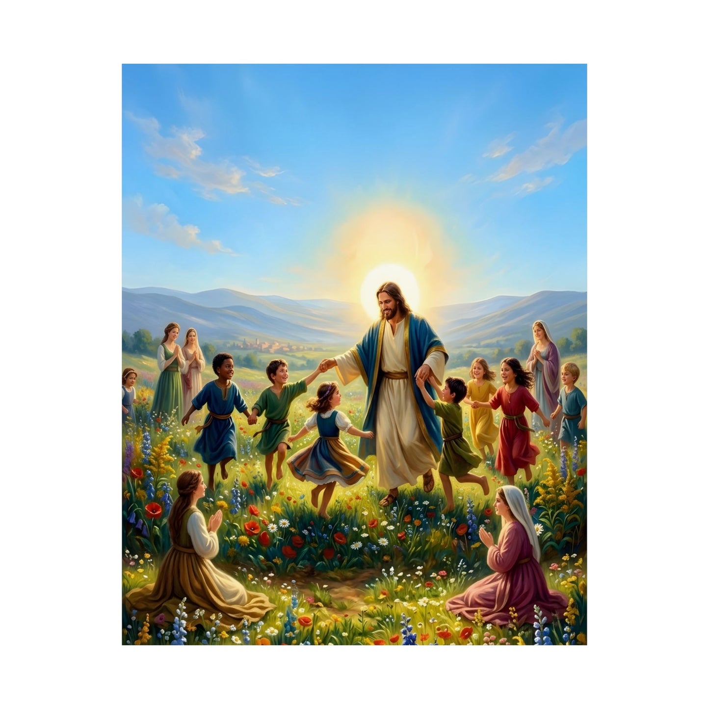 “Joy Overflowing - Children Dancing in the Meadow” - Poster