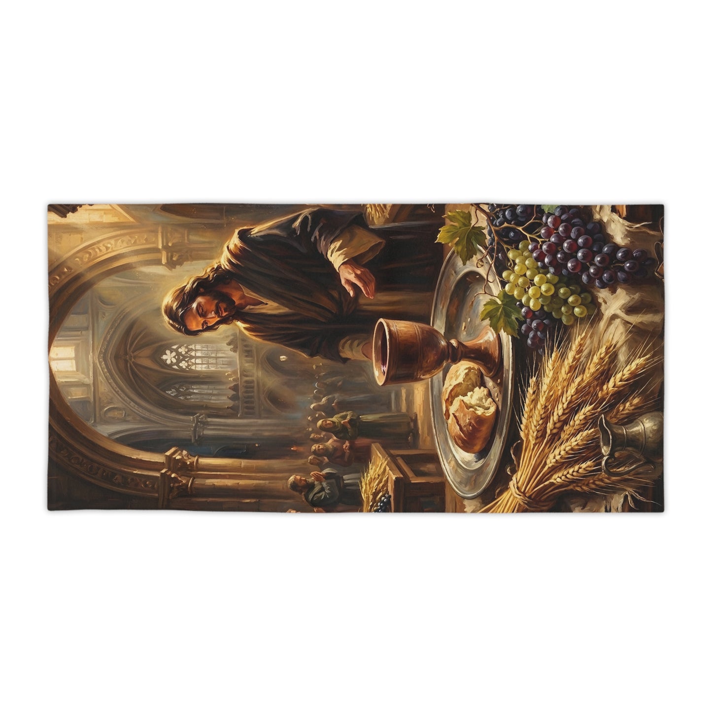 “The Harvest of Faith - Communion Still Life” - Beach Towel