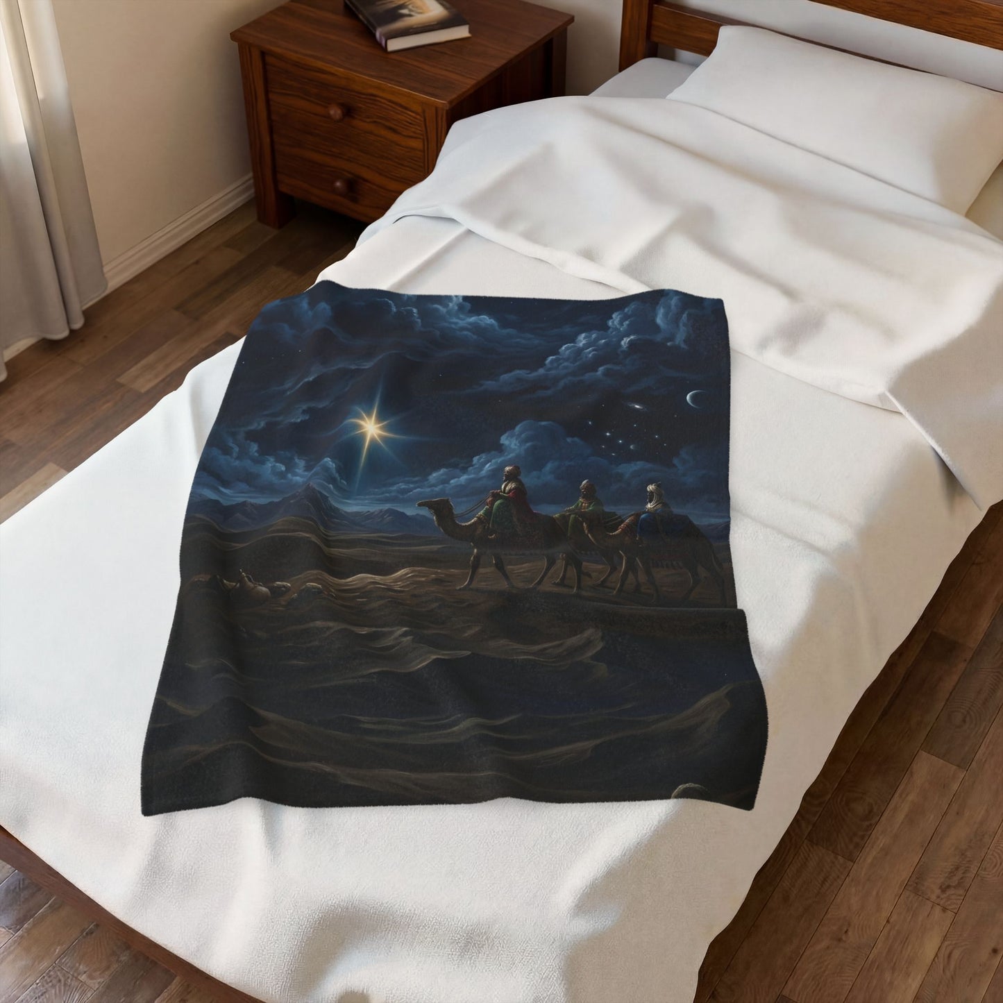 “Journey to Bethlehem - Wise Men Follow the Star” - Plush Blanket