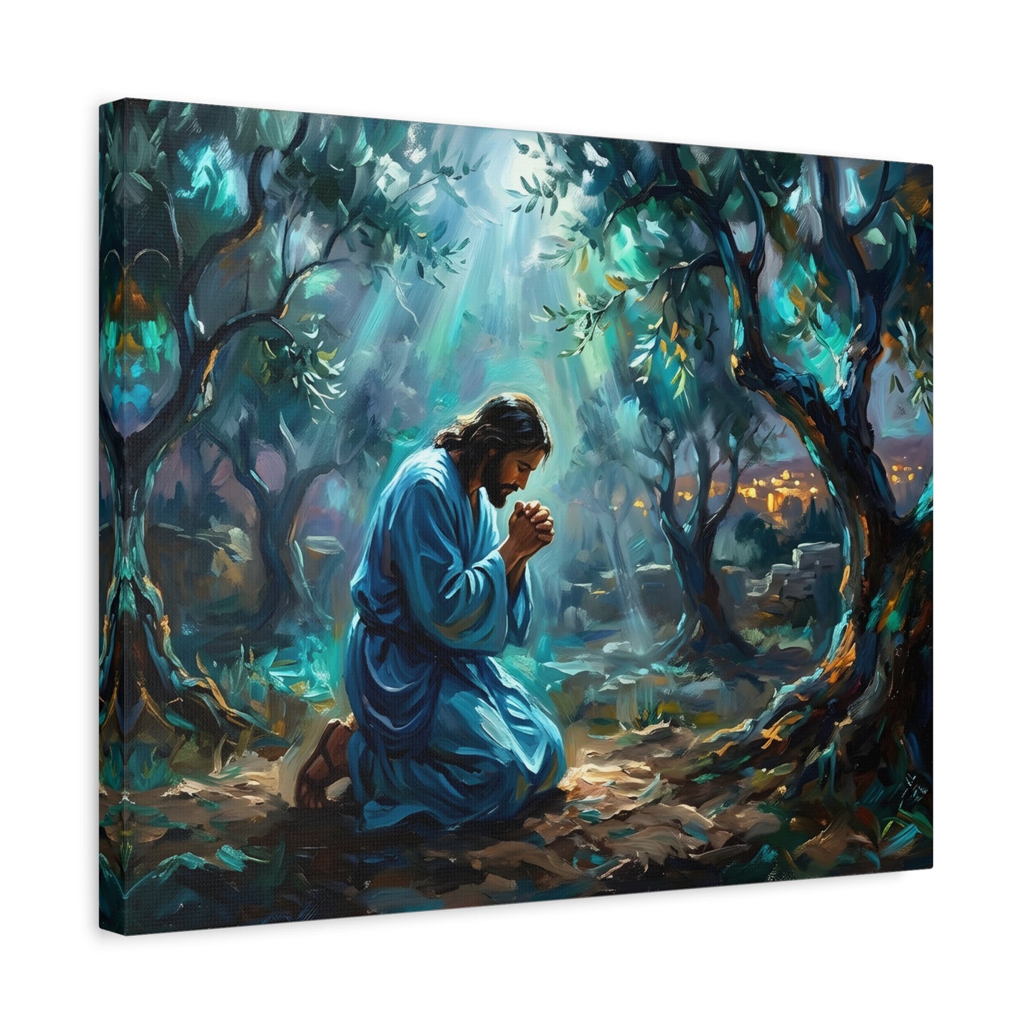 “Thy Will Be Done - Gethsemane Moonlight Prayer” - Canvas Art