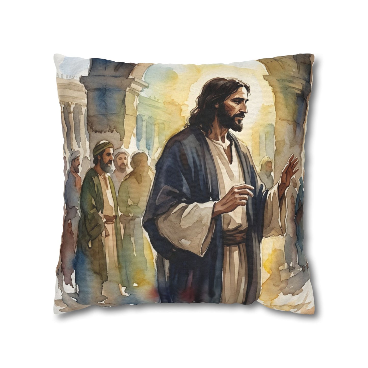 “Her Offering - The Widow's Mite at the Temple” - Pillowcase