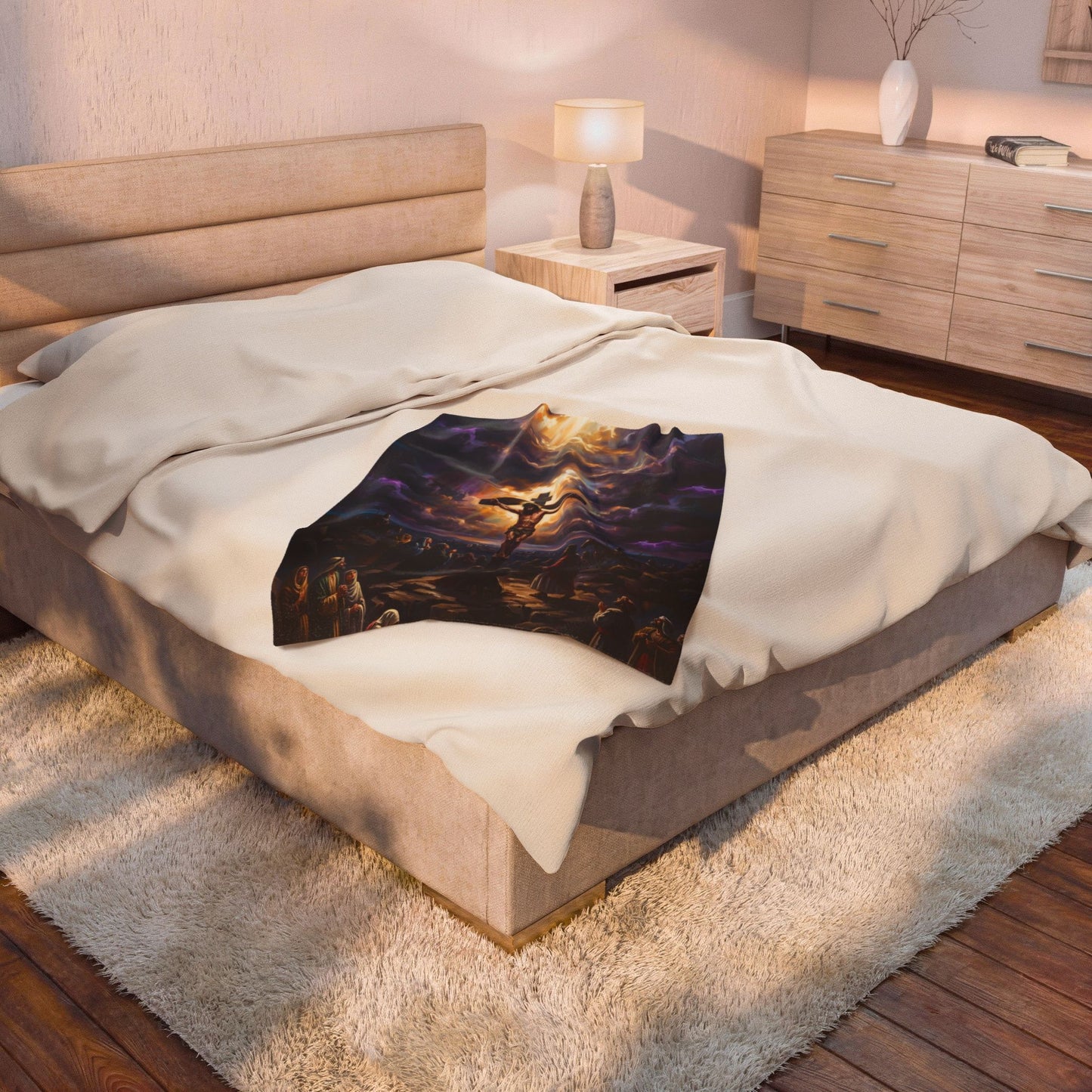 “It Is Finished - The Crucifixion at Calvary” - Plush Blanket