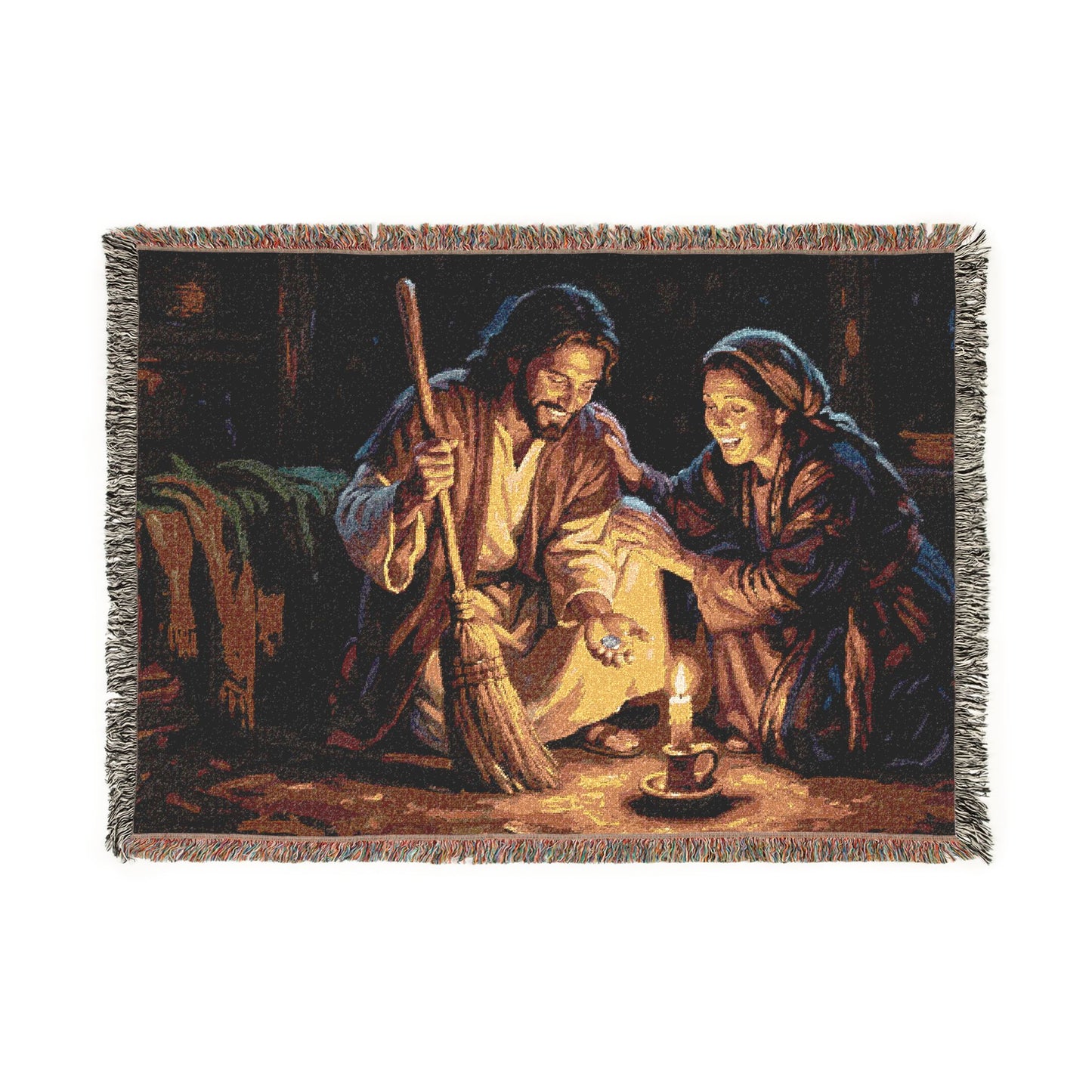 “Lost and Found - The Sweeping Woman of Luke 15” - Woven Blanket