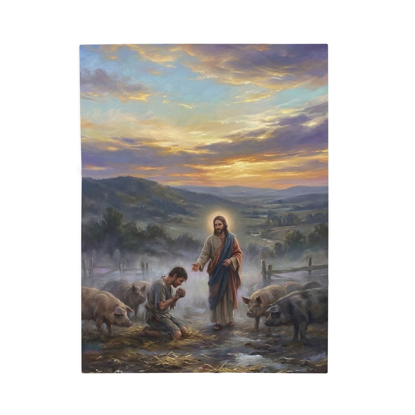 “Turning Point - The Prodigal Son's Repentance” - Plush Blanket
