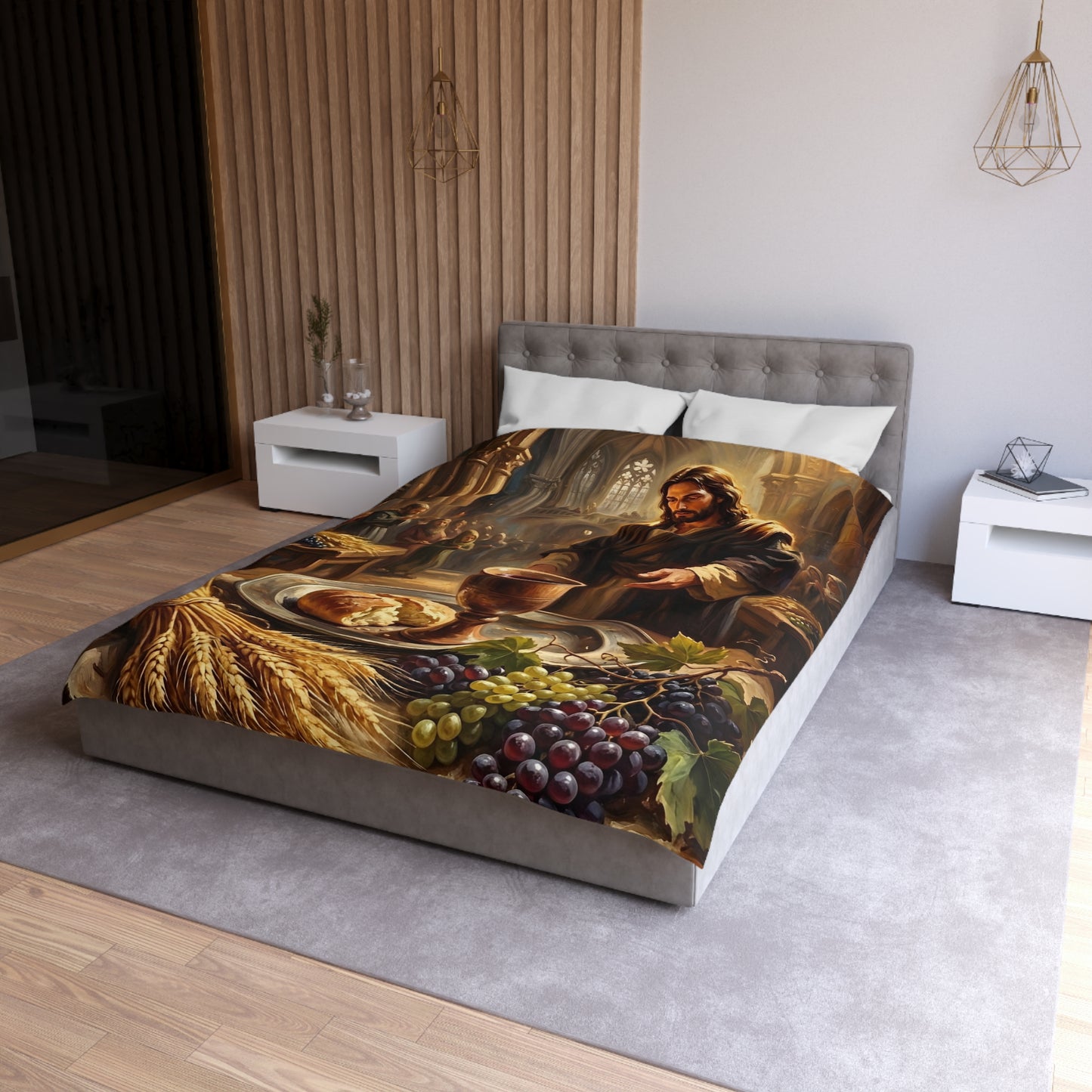 “The Harvest of Faith - Communion Still Life” - Duvet Cover