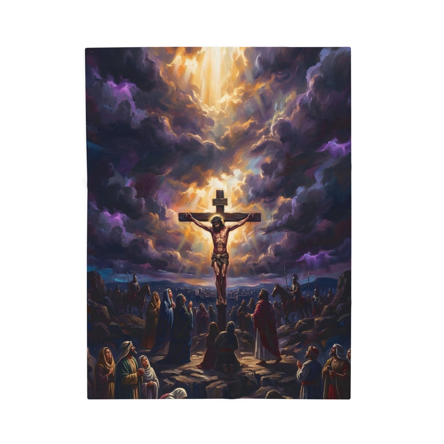 “It Is Finished - The Crucifixion at Calvary” - Plush Blanket