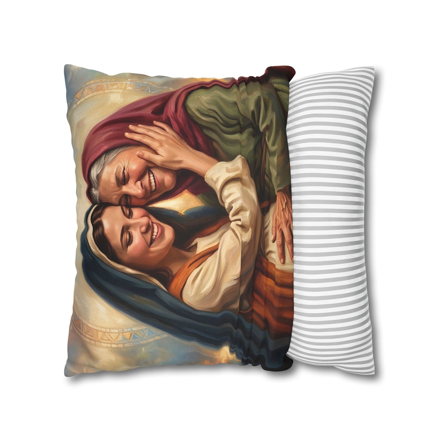 “Blessed Among Women - Mary and Elizabeth Embrace” - Pillowcase