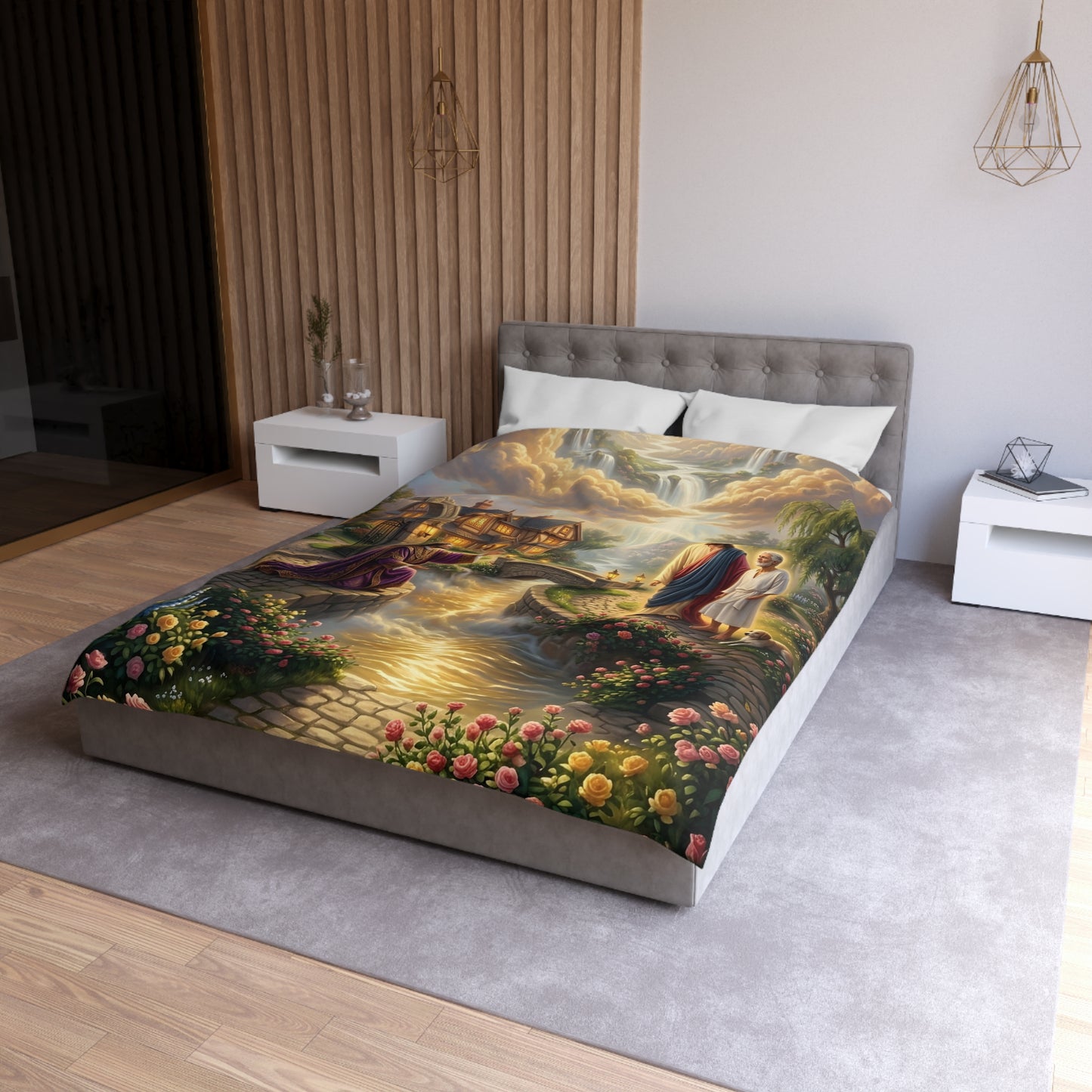 “The Great Reversal - Lazarus at the Rich Man’s Gate” - Duvet Cover