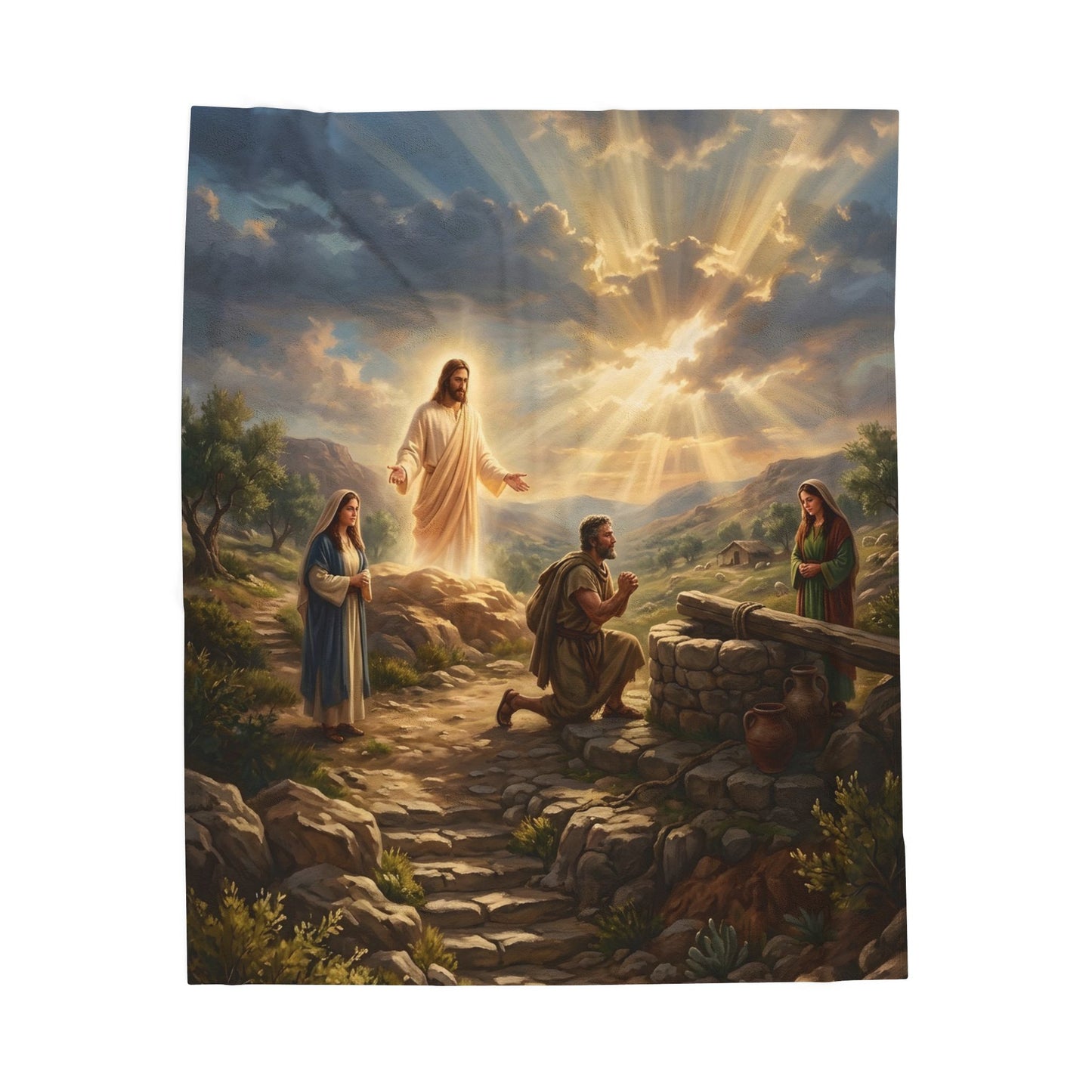 “Fourteen Years for Love - Jacob and Rachel” - Plush Blanket