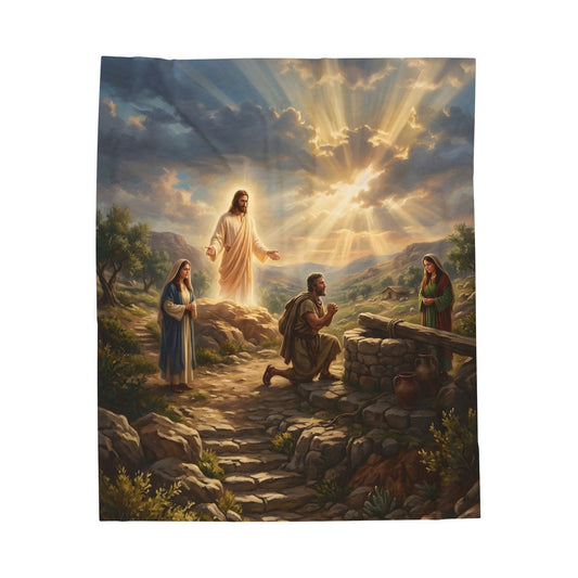 “Fourteen Years for Love - Jacob and Rachel” - Plush Blanket