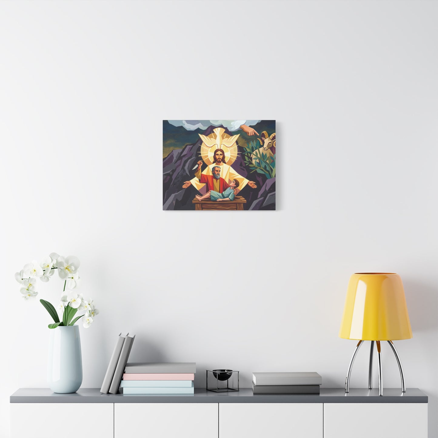 “The Lord Will Provide - Abraham and Isaac on Mount Moriah” - Canvas Art