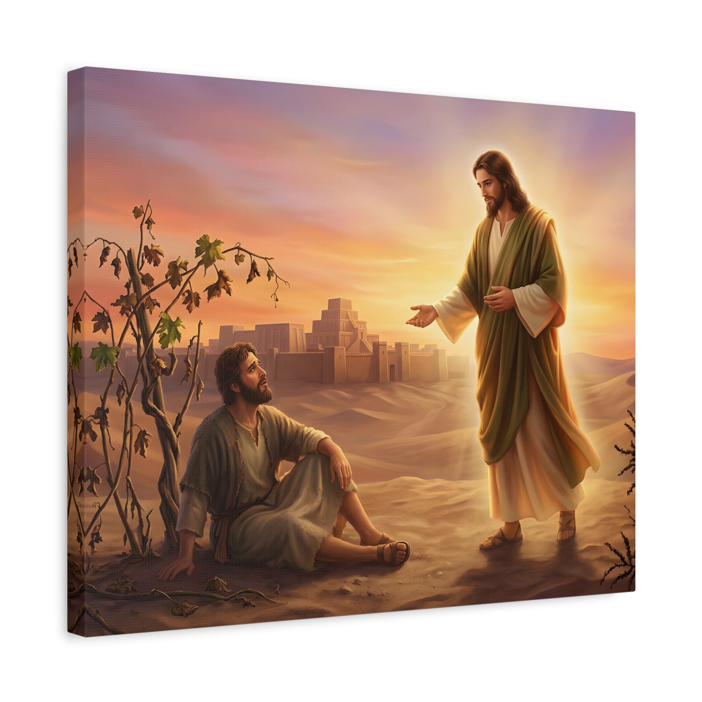 “Withered Vine - Jonah's Lesson in Mercy” - Canvas Art