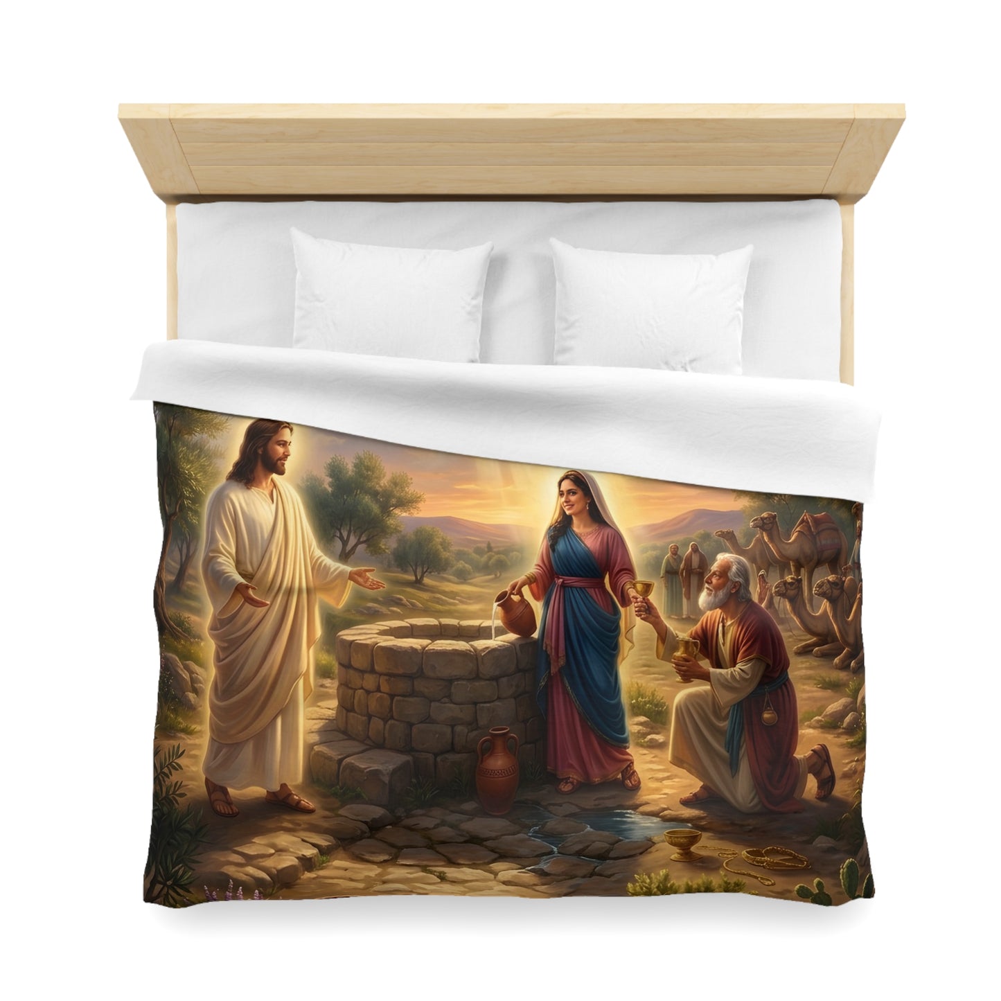 “Providence Unveiled - Rebekah at the Well” - Duvet Cover