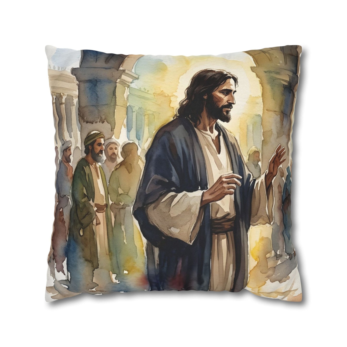 “Her Offering - The Widow's Mite at the Temple” - Pillowcase