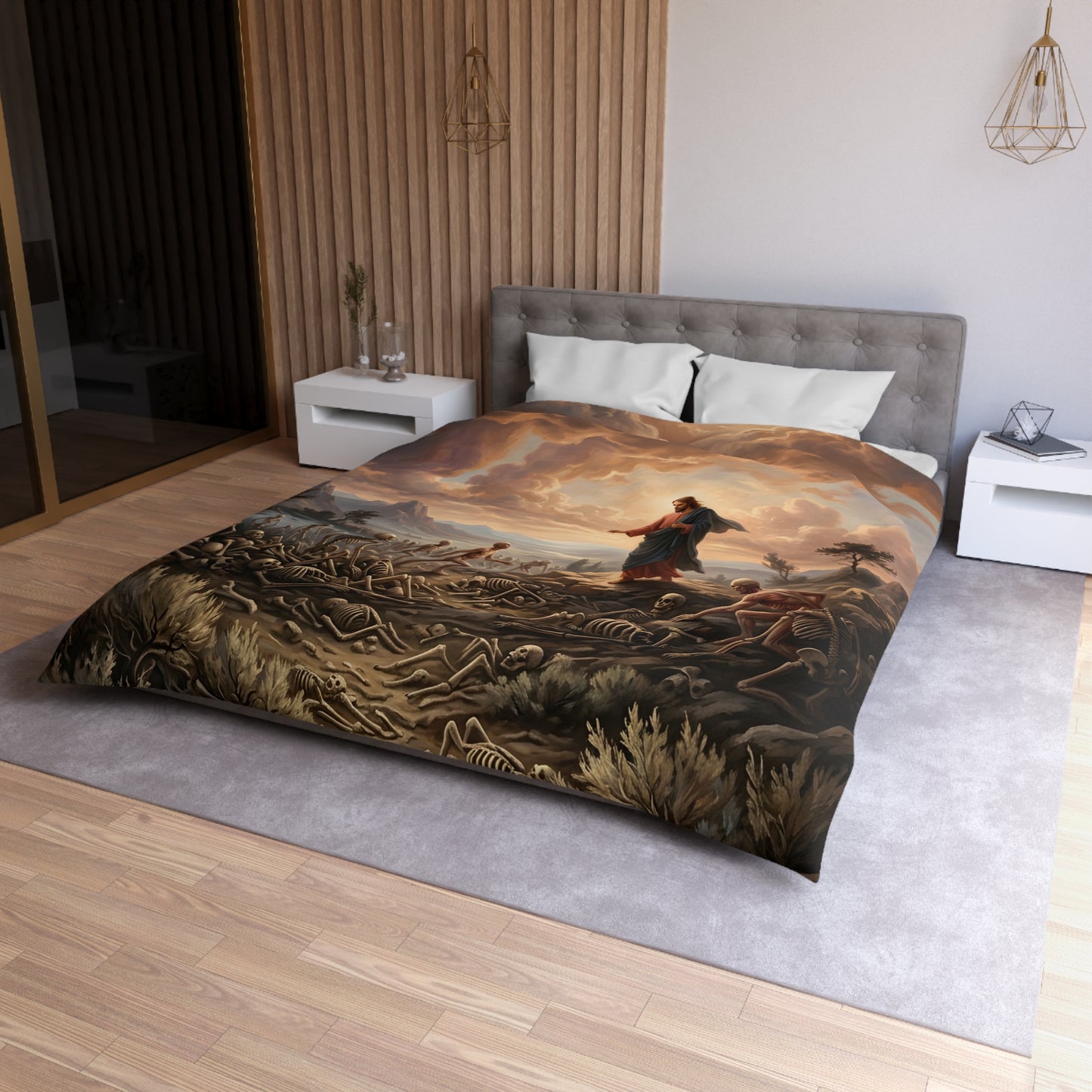 “Valley of Dry Bones - Ezekiel 37 Resurrection” - Duvet Cover