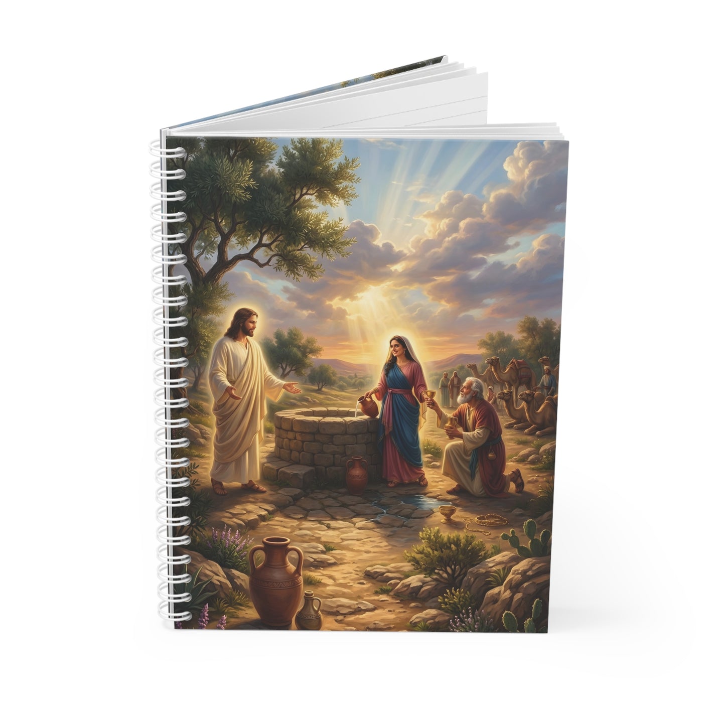 “Providence Unveiled - Rebekah at the Well” - Spiral Notebook