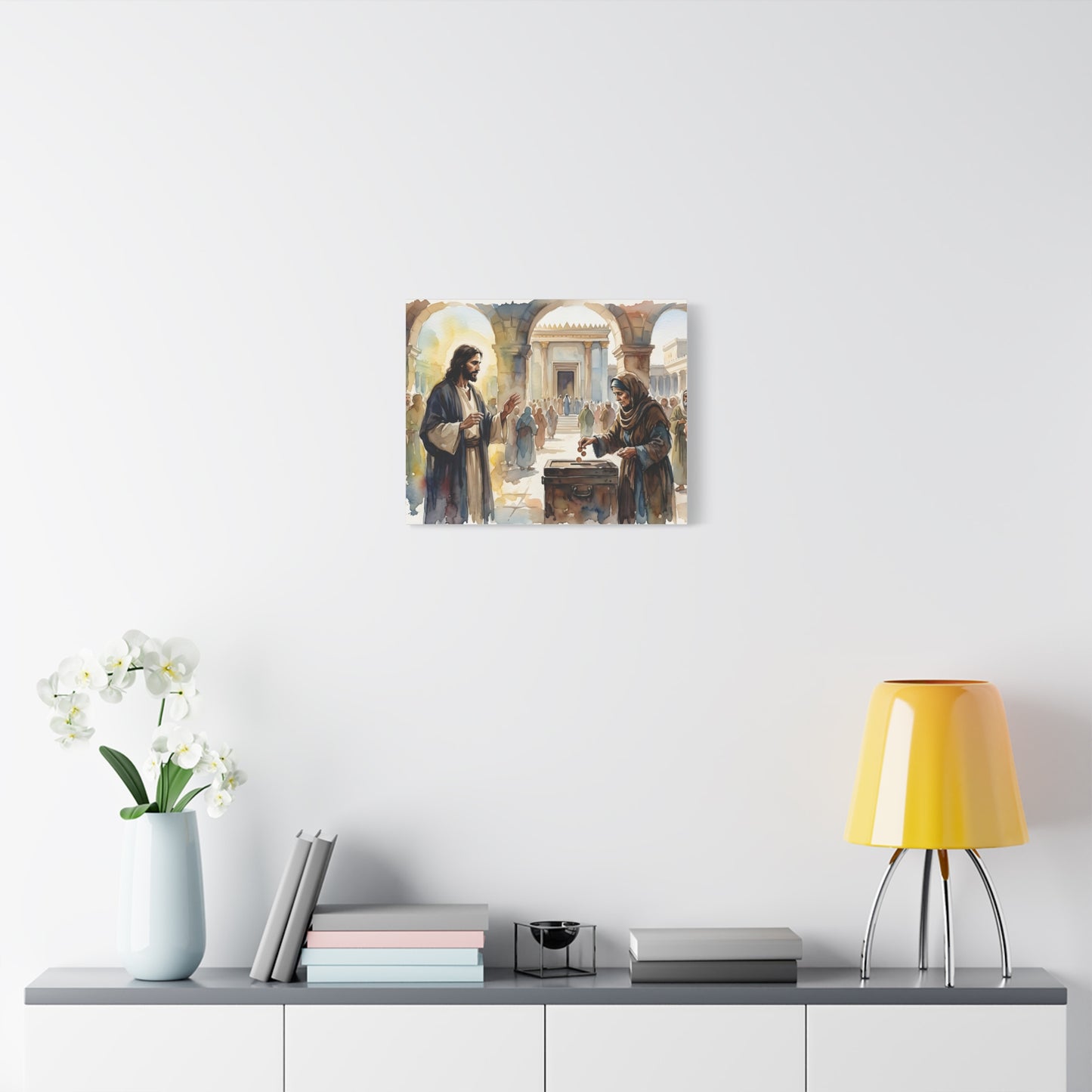 “Her Offering - The Widow's Mite at the Temple” - Canvas Art