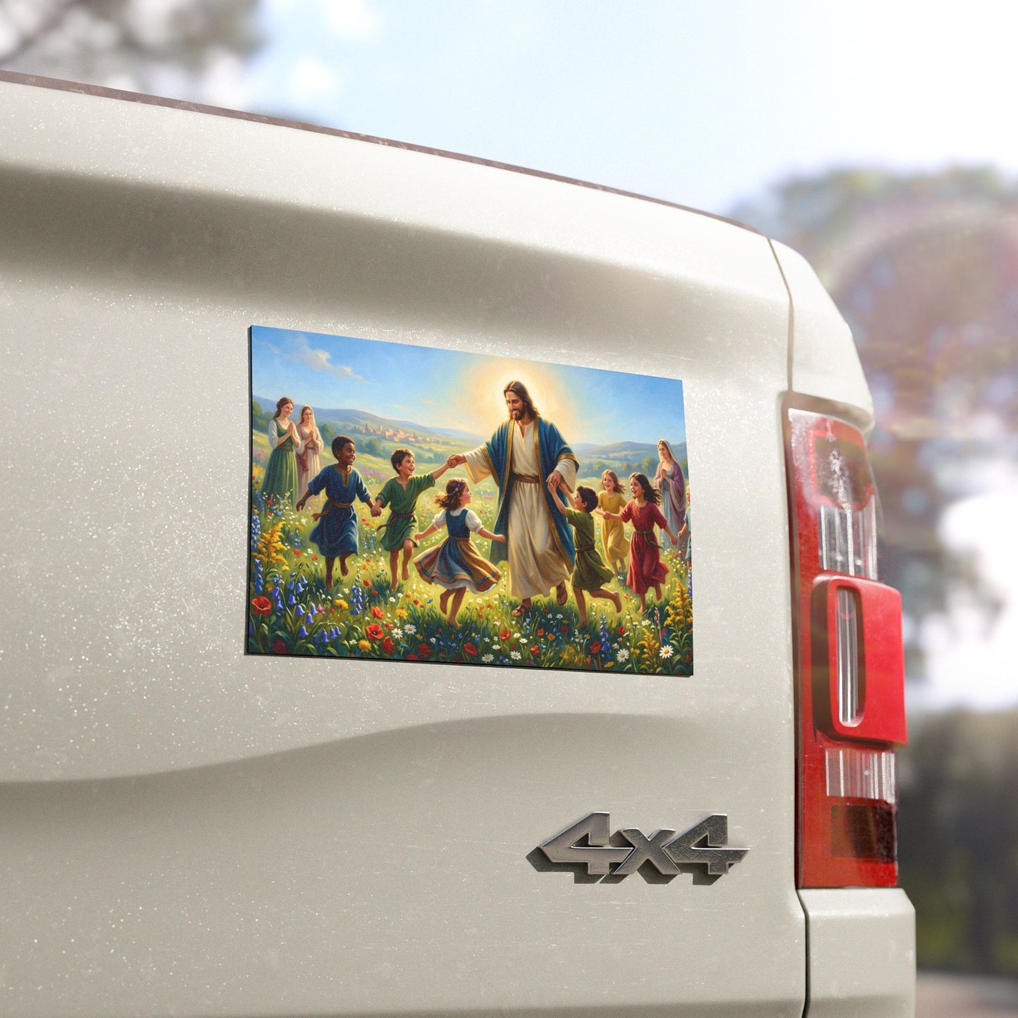 “Joy Overflowing - Children Dancing in the Meadow” - Car Magnet