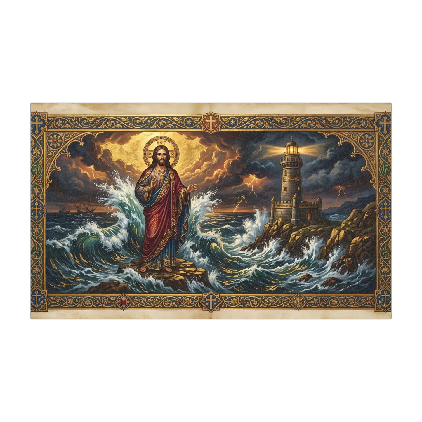 “Steadfast Hope - Lighthouse in the Storm” - Car Magnet