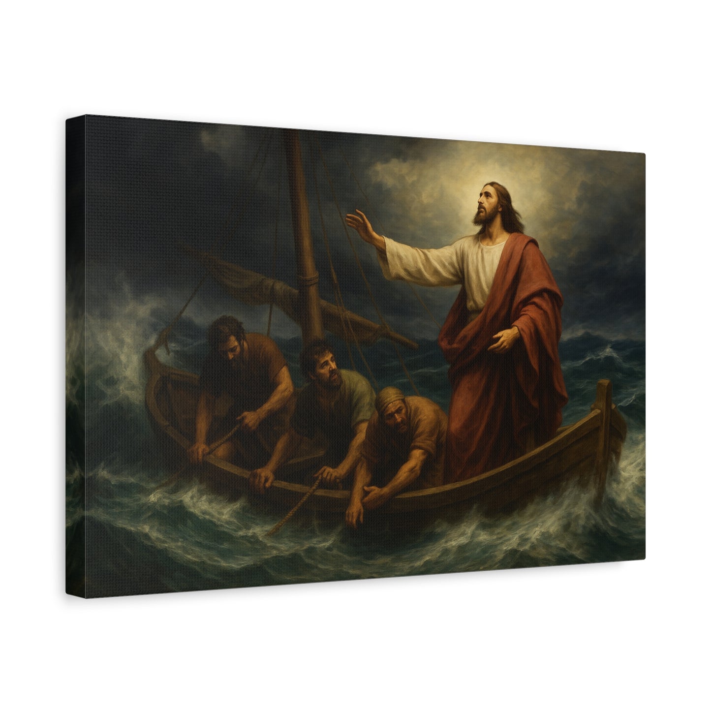 “Peace, Be Still – Jesus Calms the Storm” - Canvas Art