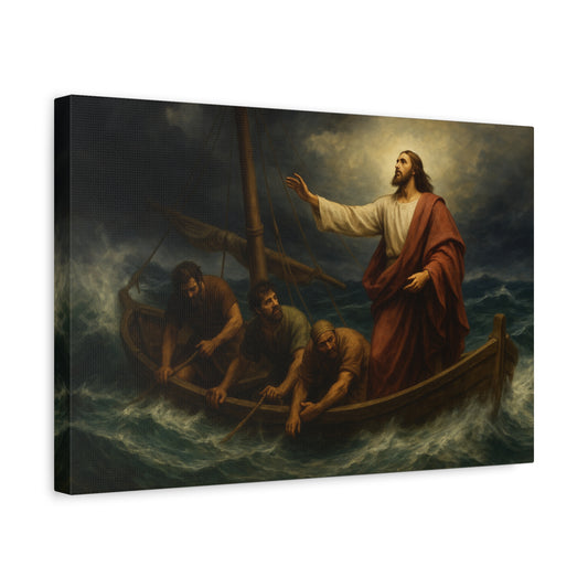“Peace, Be Still – Jesus Calms the Storm” - Canvas Art